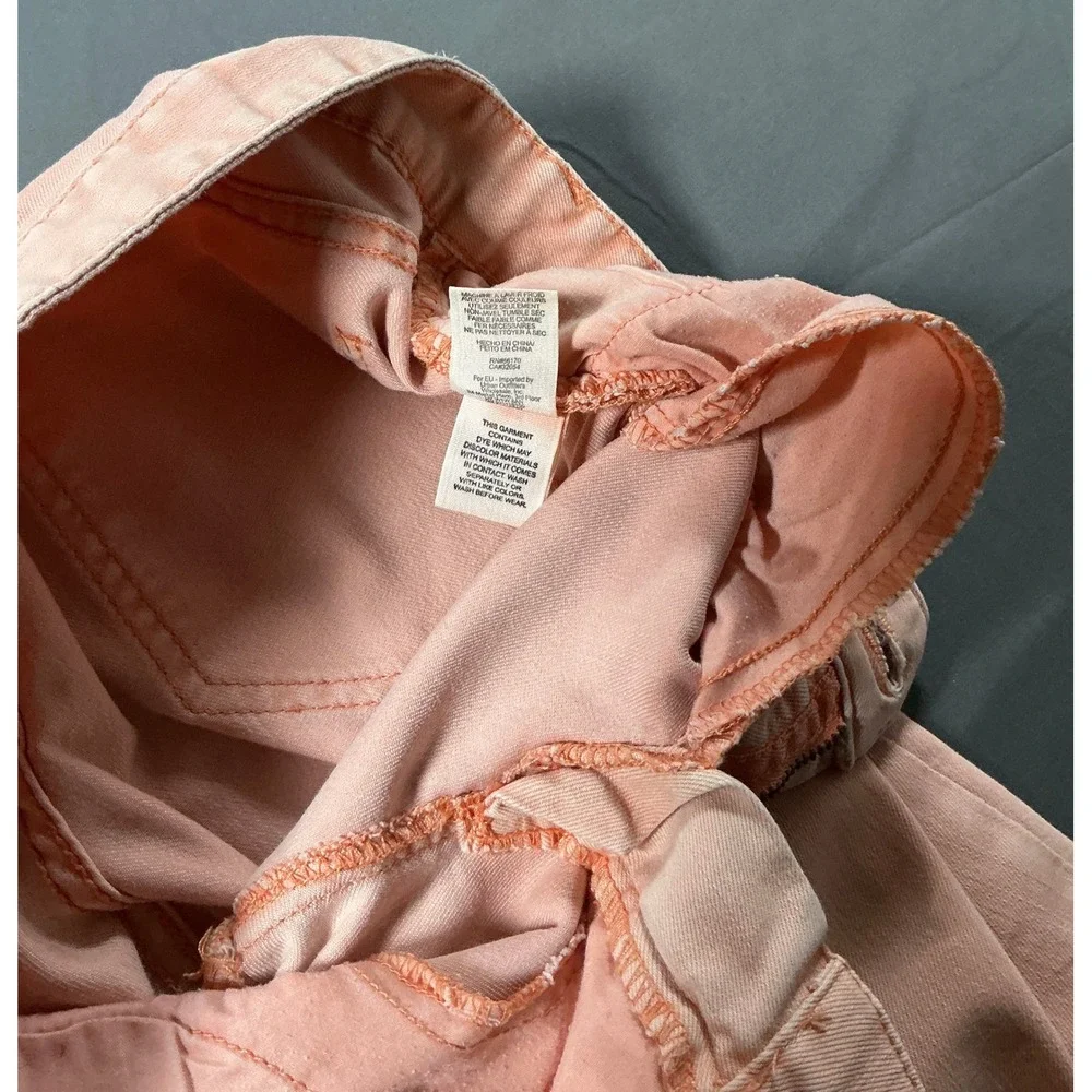 Free People Skinny Jeans Peach Coral Salmon‎ Ankle Zip Low Rise W26 OB15125